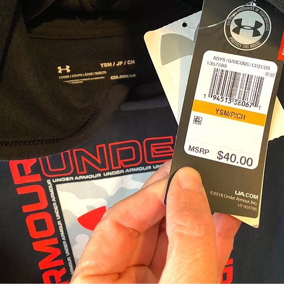 NEW UNDER ARMOUR Youth UA Rival Fleece Box Logo Hoodie Pullover Black Size Small - Picture 3 of 5